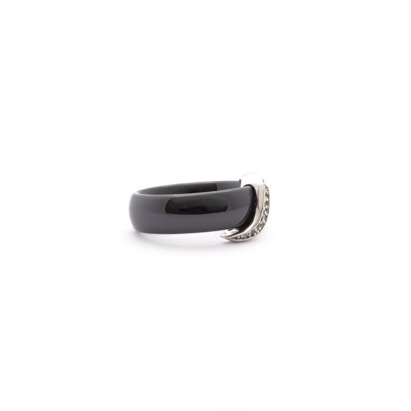 Bague Carador Céramique Noire et Oxyde de Zirconium