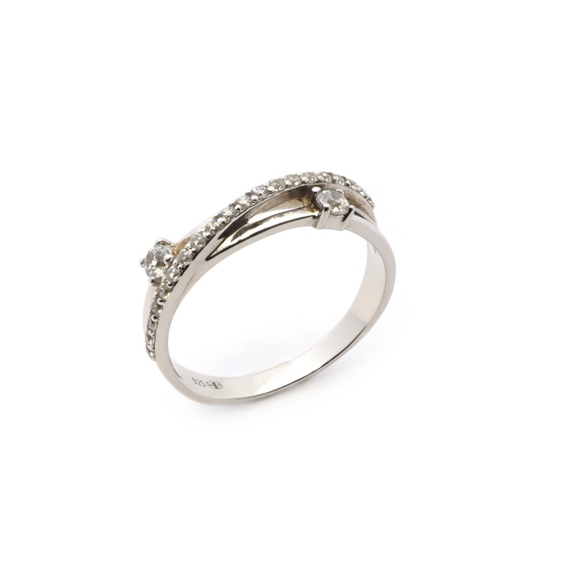 Bague Femme carador argent 925/000 incrustée d'oxydes de zirconium