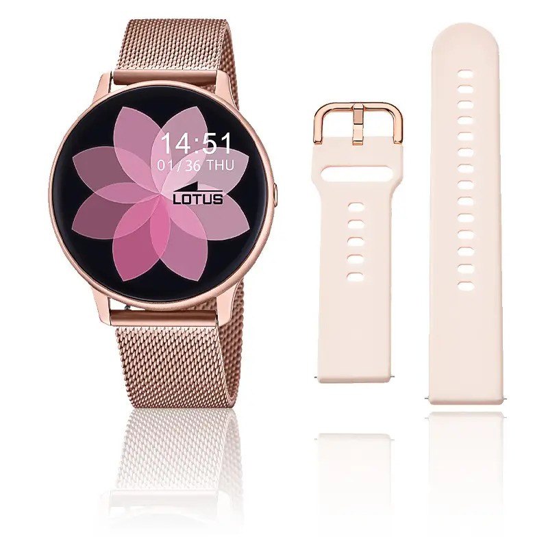 Montre Femme dorée rose LOTUS Connectée et ses deux bracelets