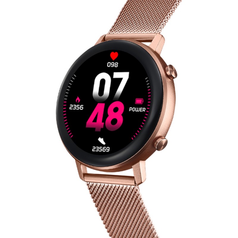 Montre smartime Femme dorée rose LOTUS Connectée et ses deux bracelets