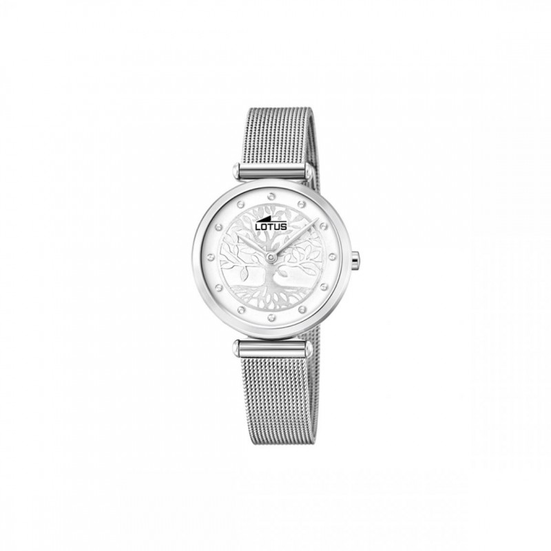 Montre Femme bliss arbre de vie Lotus  acier argenté