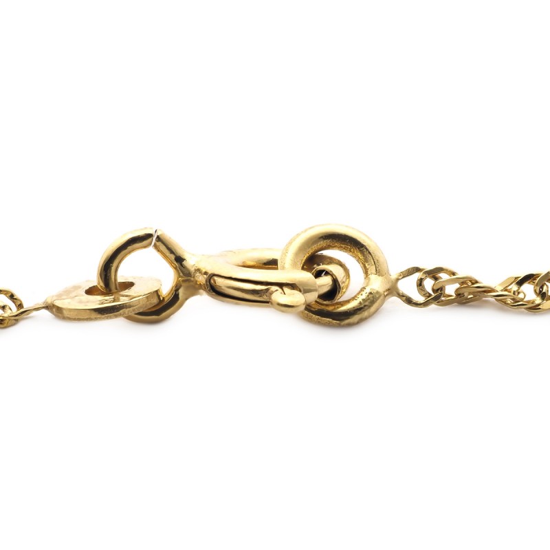 Carador - Gourmette bébé or jaune 375/000 maille singapour plaque rectangulaire