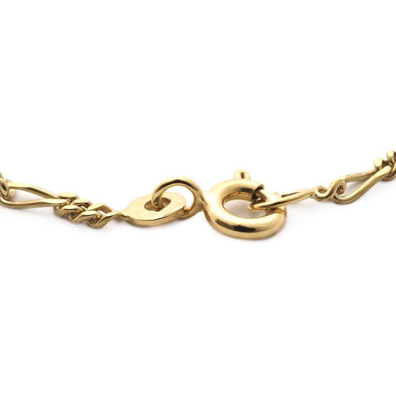 Identité bébé Carador plaque rectangulaire, maille figaro en or jaune 375/000