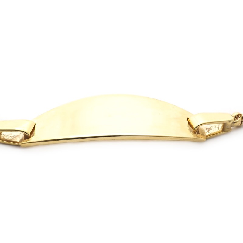 Carador - Gourmette bébé or jaune 375/000 maille forçat plaque ovale