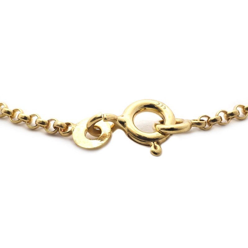 Carador - Gourmette bébé or jaune 375/000 maille forçat plaque ovale