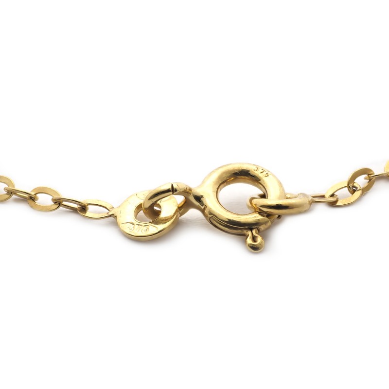 Carador - Gourmette bébé or jaune 375/000 maille miroir plaque rectangulaire