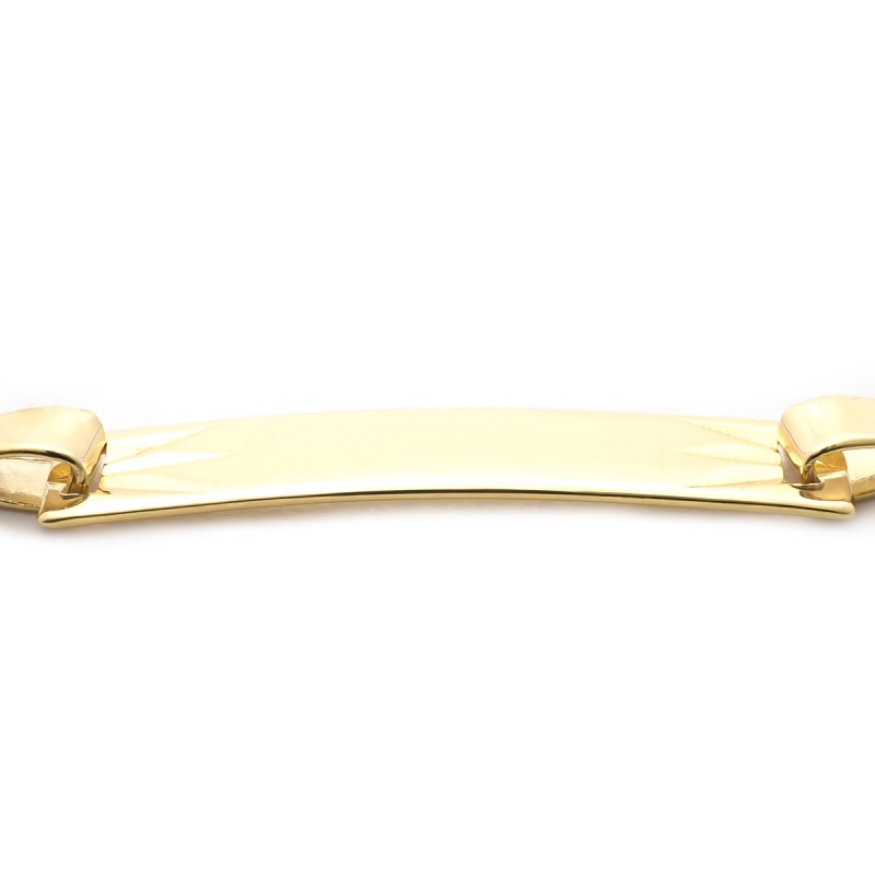 Carador - Gourmette bébé or jaune 375/000 maille gourmette plaque rectangulaire