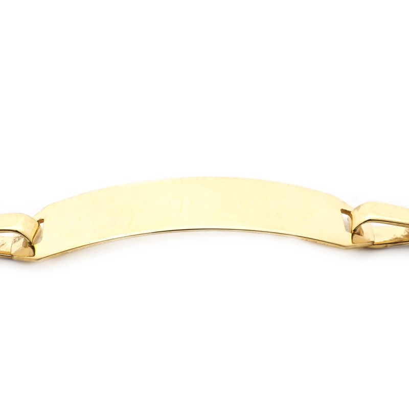 Carador - Gourmette bébé or jaune 375/000 maille baton plaque octogonale