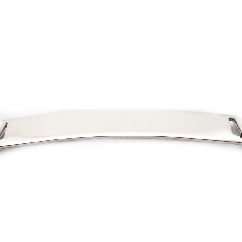 Gourmette identité bébé CARADOR en or blanc 375/000 maille gourmette