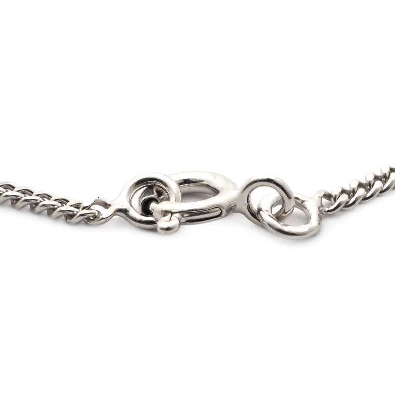 Gourmette identité bébé CARADOR en or blanc 375/000 maille gourmette