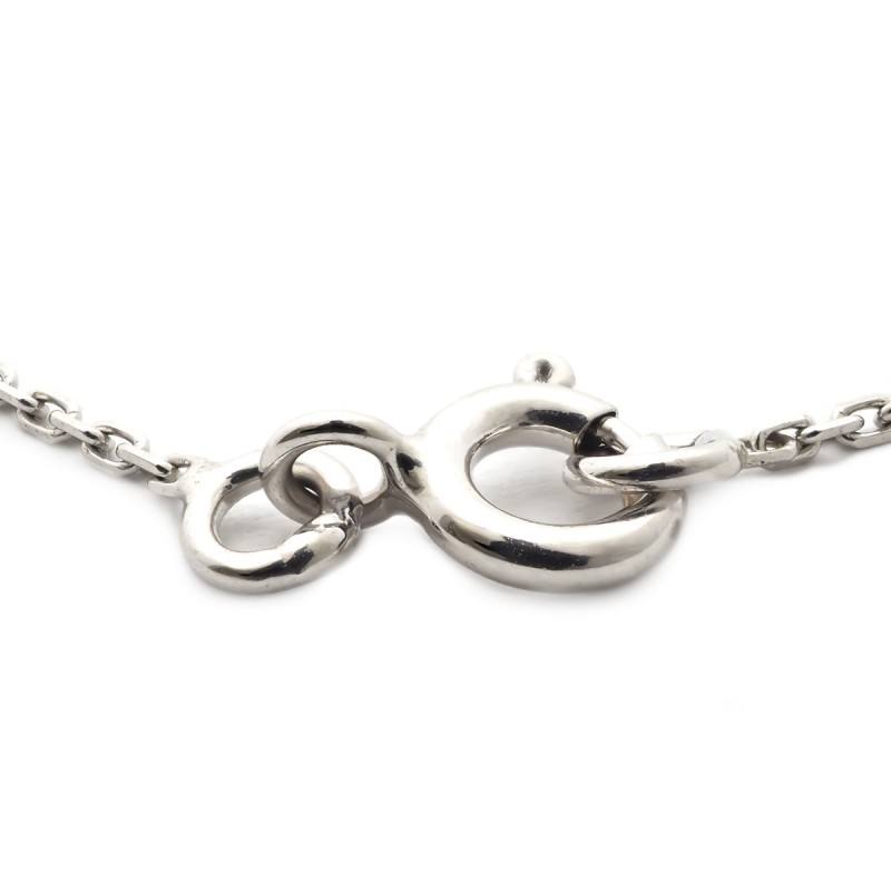 Gourmette identité Carador en or blanc 750/000, plaque rectangulaire maille forçat