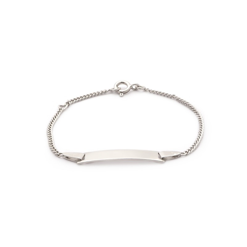 Gourmette identité Carador en or 750/000, plaque rectangulaire