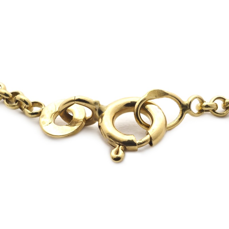 Gourmette identité Carador en or jaune 750/000, plaque ovale maille jaseron