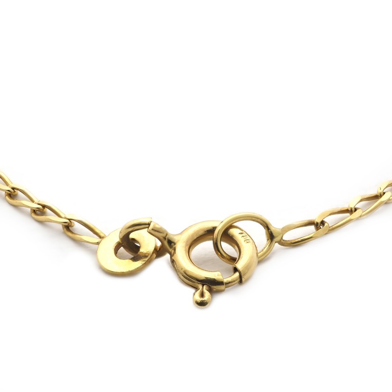 Gourmette identité Carador en or jaune 750/000, plaque rectangulaire maille jaseron