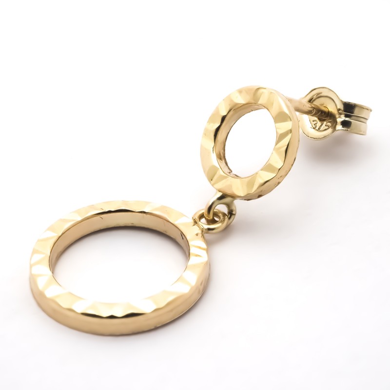 Boucles d'oreilles géométrique Carador double anneaux or jaune 375/000