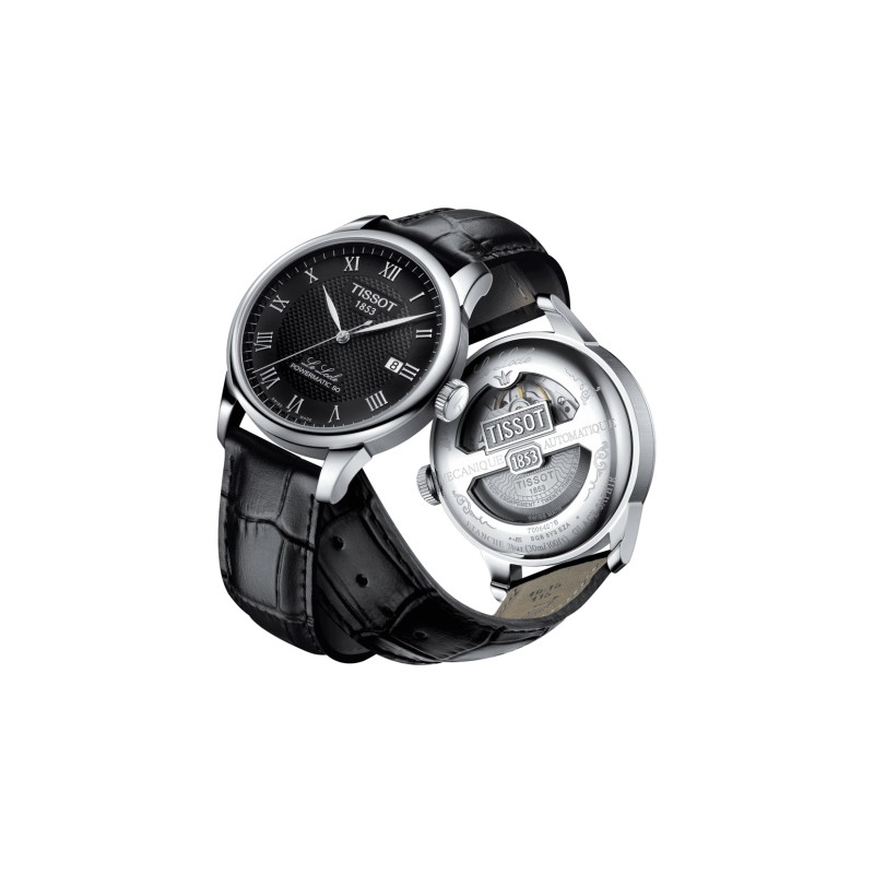 Montre Tissot Le Locle Powermatic 80 bracelet cuir noir