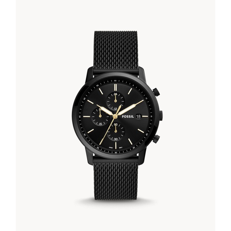 MONTRE HOMME FOSSIL NOIRE MAILLE MILANAISE