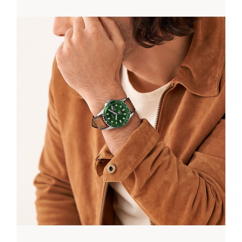 MONTRE HOMME FOSSIL EN CUIR MARRON