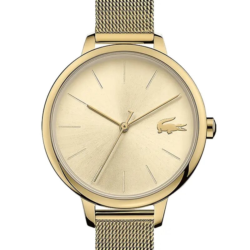 MONTRE FEMME LACOSTE MAILLE MILANAISE DORE