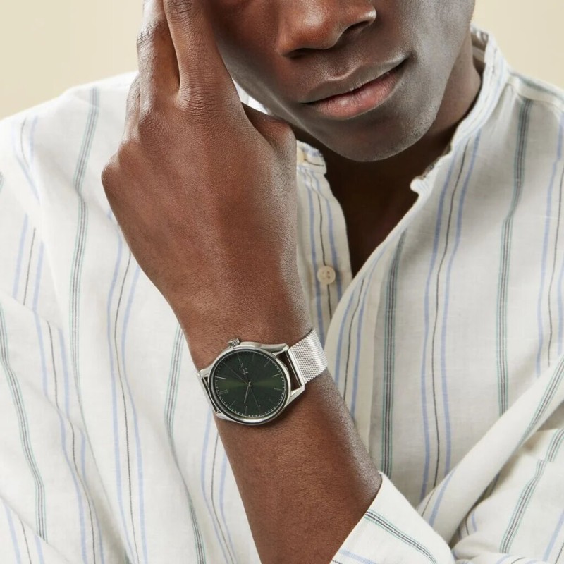MONTRE LACOSTE HOMME MAILLE MILANAISE CADRAN VERT