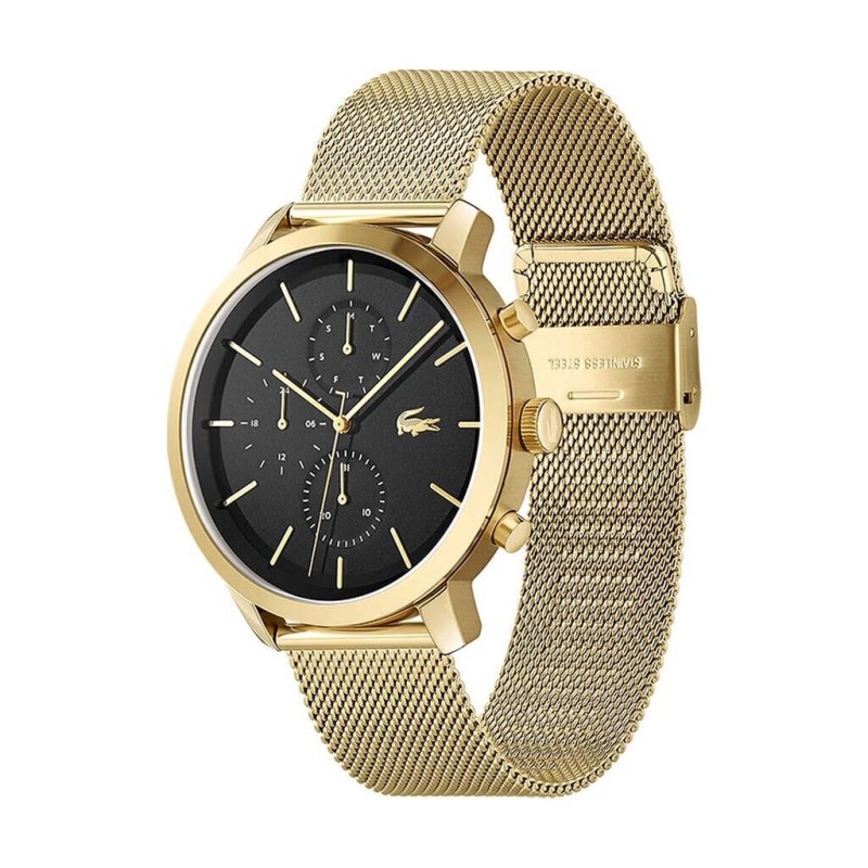 MONTRE LACOSTE HOMME MAILLE MILANAISE DOREE CHRONOGRAPHE