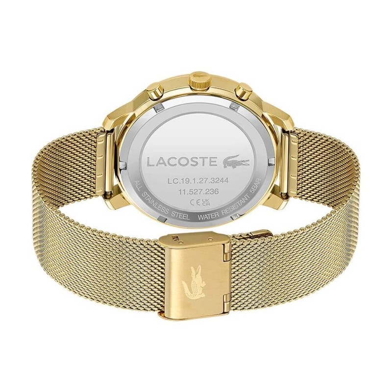 MONTRE LACOSTE HOMME MAILLE MILANAISE DOREE CHRONOGRAPHE