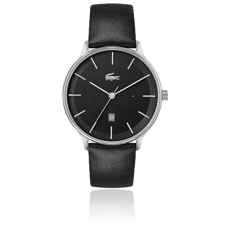 MONTRE LACOSTE HOMME NOIRE BRACELET CUIR