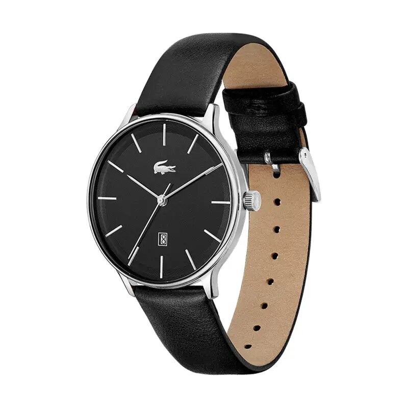 MONTRE LACOSTE HOMME NOIRE BRACELET CUIR