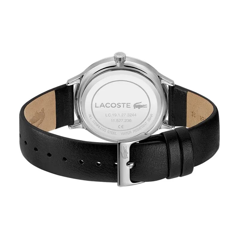 MONTRE LACOSTE HOMME NOIRE BRACELET CUIR