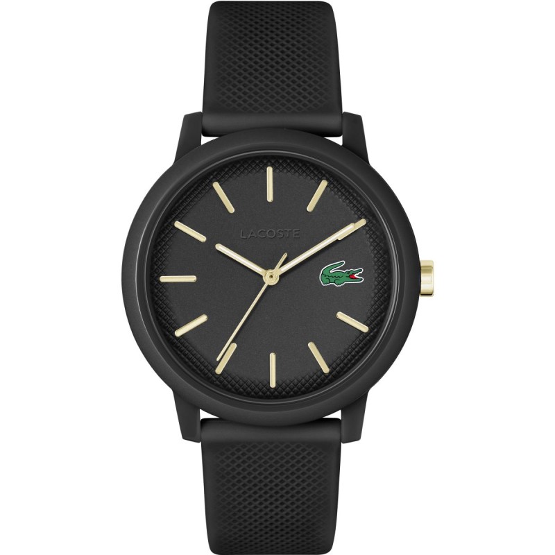 MONTRE LACOSTE HOMME SILICONE NOIR INDEX DORE