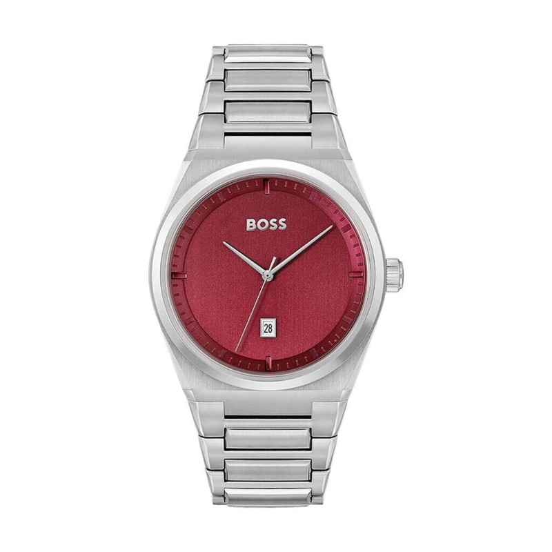 MONTRE HUGO BOSS ACIER CADRAN ROUGE
