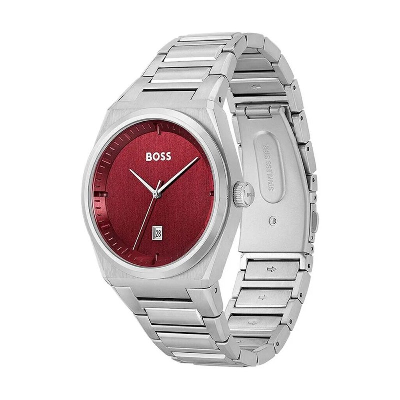 MONTRE HUGO BOSS ACIER CADRAN ROUGE