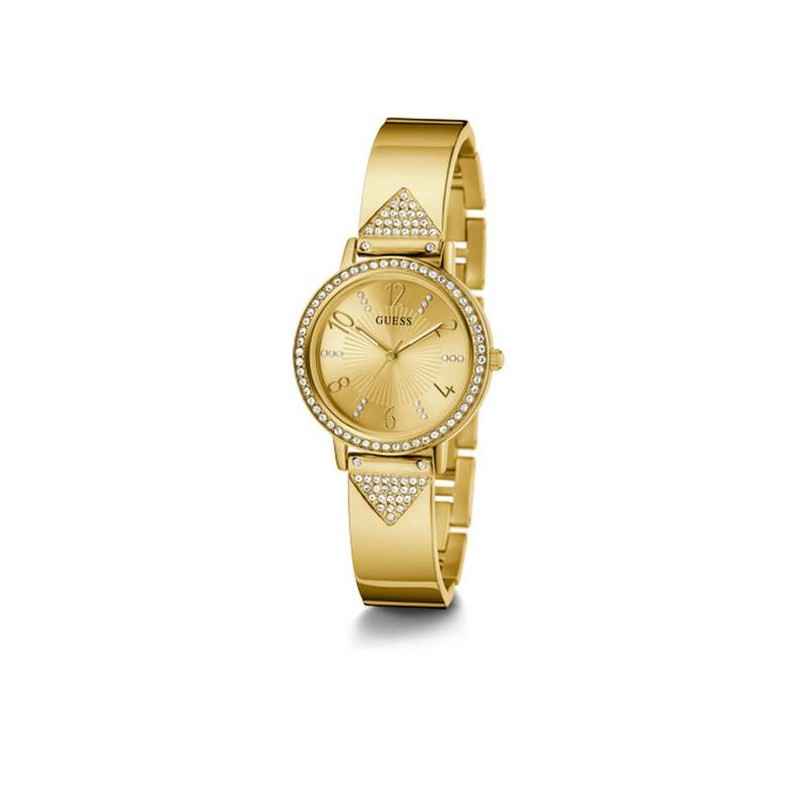 MONTRE GUESS FEMME ACIER DORE ET STRASS