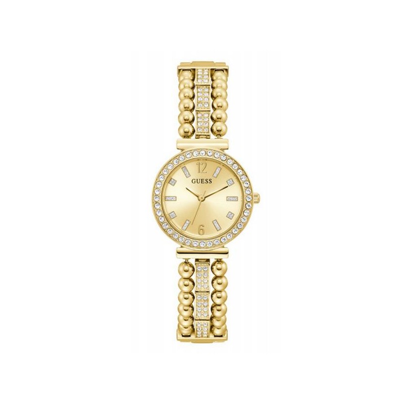 MONTRE GUESS FEMME ACIER DORE ET STRASS