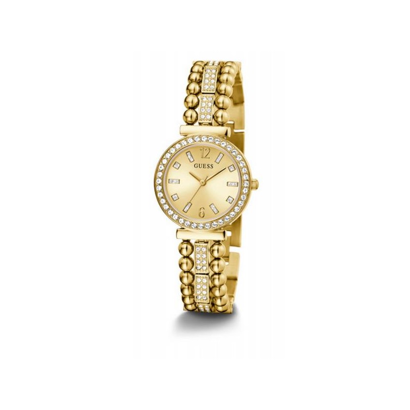 MONTRE GUESS FEMME ACIER DORE ET STRASS