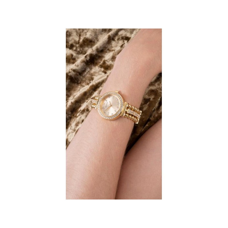 MONTRE GUESS FEMME ACIER DORE ET STRASS