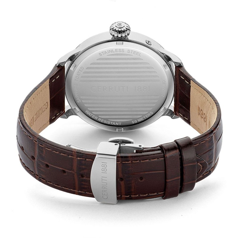 MONTRE HOMME CERRUTI CUIR MARRON