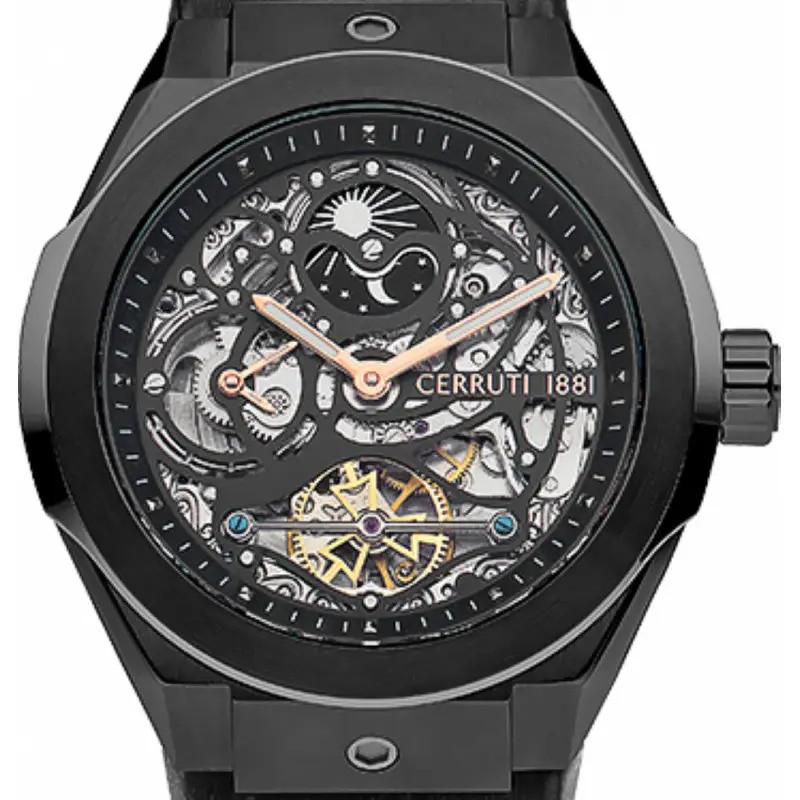 MONTRE HOMME CERRUTI AUTOMATIQUE CUIR NOIR