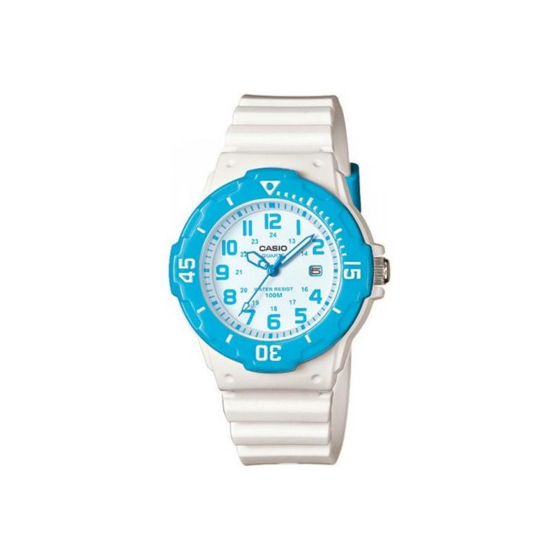 MONTRE CASIO SILICONE BLANC ET BLEU ENFANT