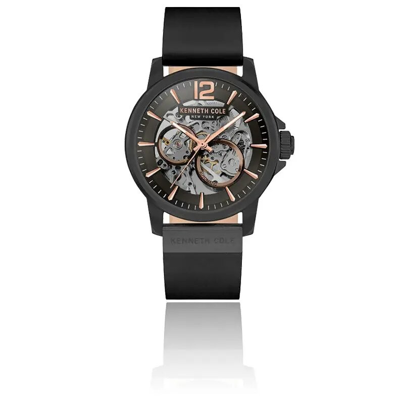 MONTRE KENNETH COLE AUTOMATIQUE BRACELET CUIR NOIR