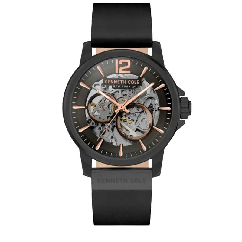 MONTRE KENNETH COLE AUTOMATIQUE BRACELET CUIR NOIR