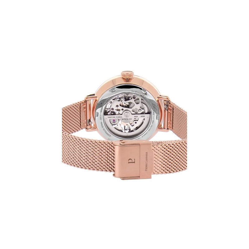 MONTRE PIERRE LANNIER FEMME AUTOMATIQUE BRACELET DORE ROSE