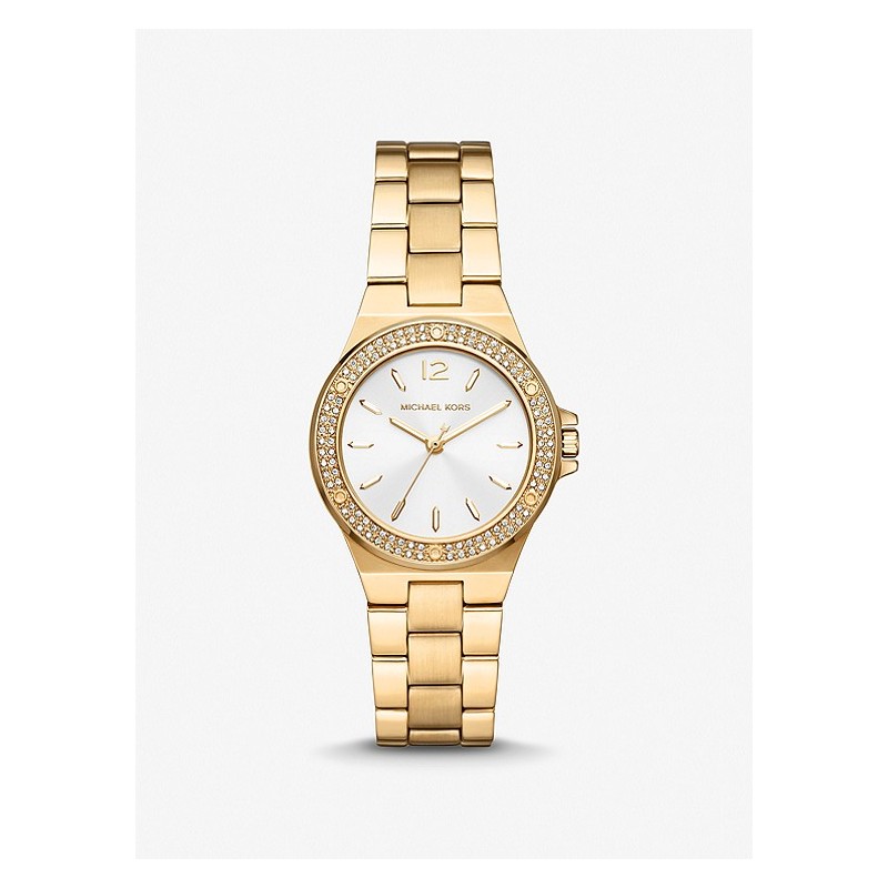 MONTRE MICHAEL KORS FEMME BRACELET DORE ET PIERRES PAVEES