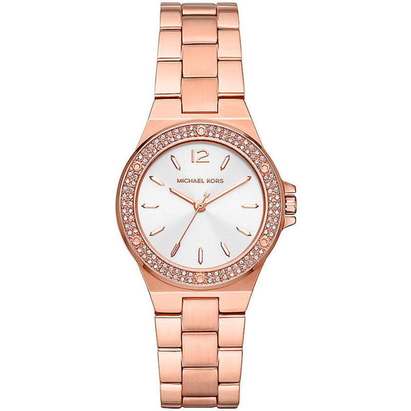 MONTRE MICHAEL KORS FEMME BRACELET DORE ROSE ET PIERRES PAVEES