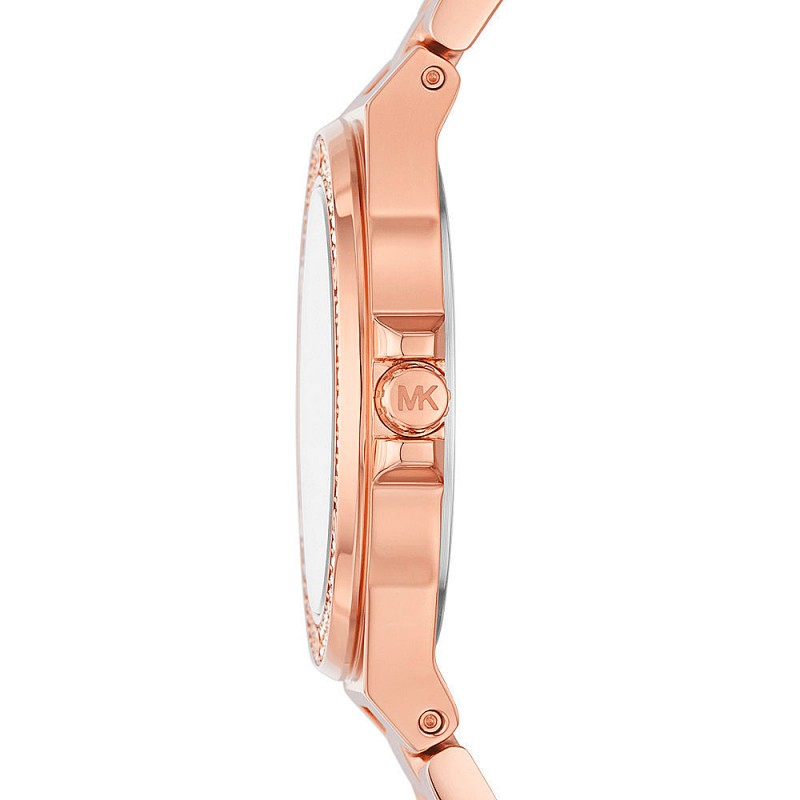 MONTRE MICHAEL KORS FEMME BRACELET DORE ROSE ET PIERRES PAVEES