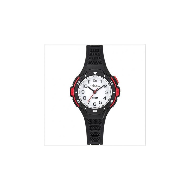 MONTRE TEKDAY JUNIOR ROUGE ET NOIRE
