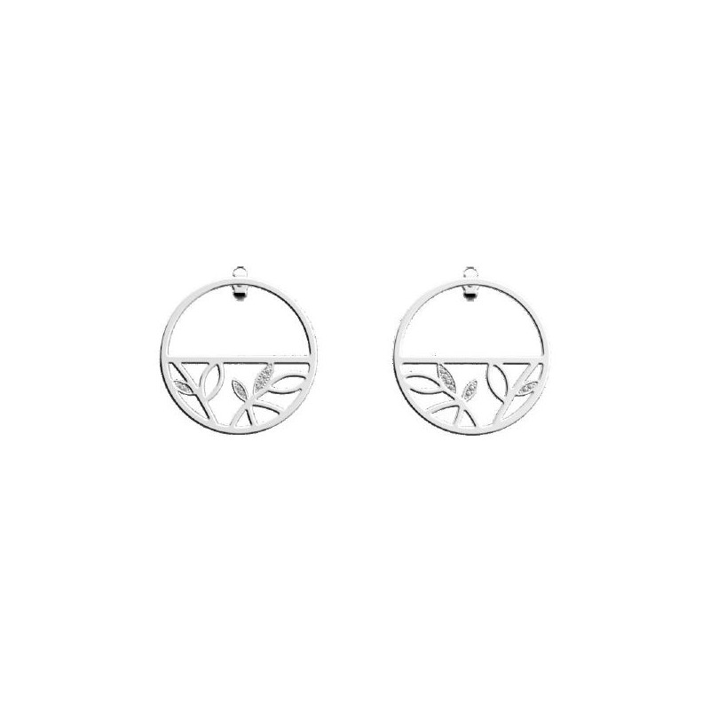 Boucles d'oreilles Les Georgettes Arbre de Vie 30mm finition argentée