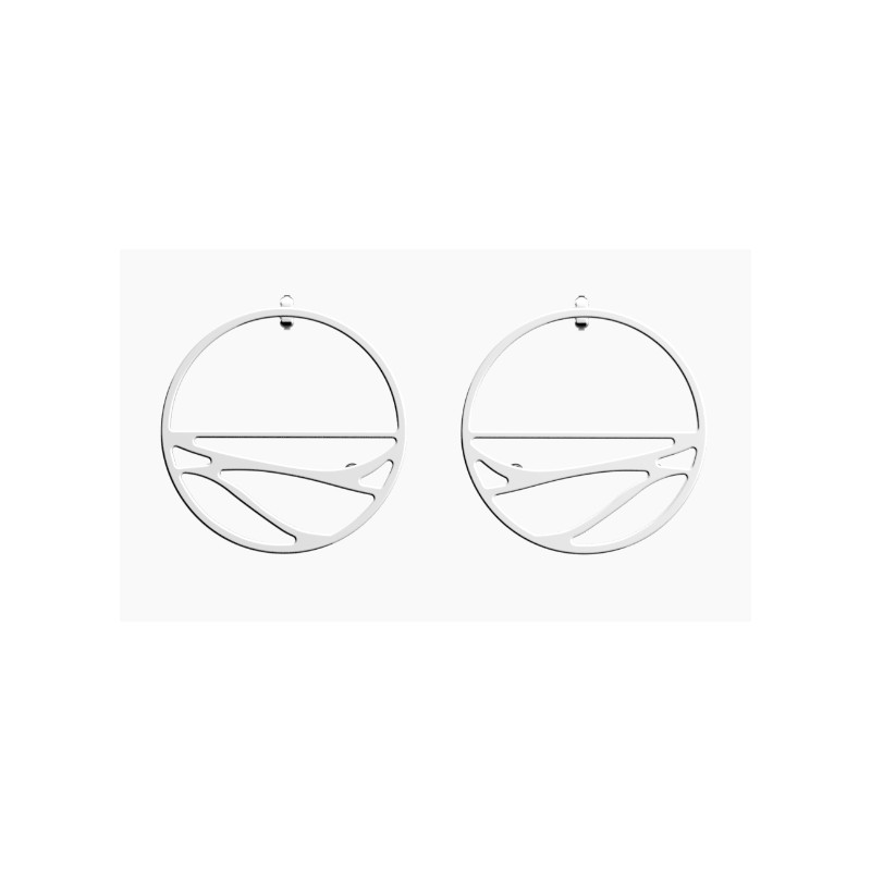 Boucles d'oreilles Les Georgettes Ecorces 43 mm finition argentée