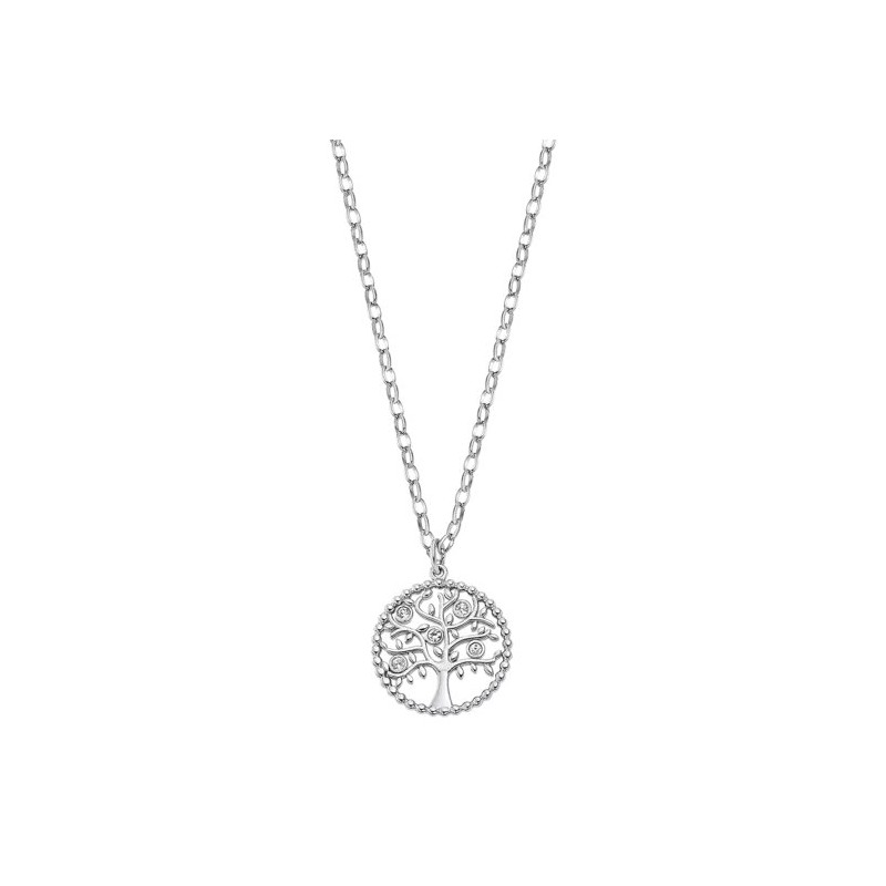 COLLIER FEMME LOTUS STYLE ARBRE DE VIE ARGENTE