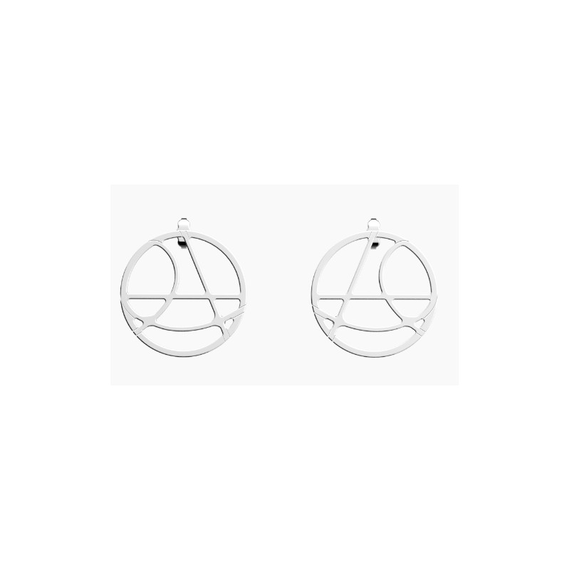 Boucles d'oreilles Les Georgettes Valse 30 mm finition argentée
